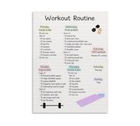 XTVVTODJXT Exercise Routine Poster Weekly Workout Plan for Full Body Fitness Schedule Chart Canvas Wall-Art for Living Room Bedroom(Framed,12x18inch(30x45cm))