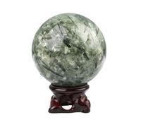 XTVVTODJXT Prehnite Sphere 50-70mm Crystal Ball Decorative Stone Orb with Wood Stand for Home, Office, &,50~60mm