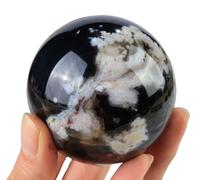 XTVVTODJXT Quartz Black Agate Ball Crystal Ball Stone Sphere Eng Shui Crystal Display Sphere Ornaments for Photography Gazing Divination Fortune,5-5.5cm