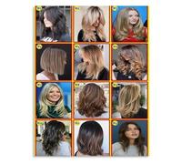 XTVVTODJXT Sustainable Salon Decor Personalized Womens Hairstyles and Hair Color Chart Canvas Wall-Art for Modern Barbershop or Home(Unframed,12x18inch(30x45cm))