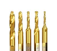 XTVVTODJXT Thread Tap Hex Shank Metric Tap HSS4341 6542 M3-M12 Combined Tap and Drill Machine Screw Tap Drill Hand Tools 1Pcs(6pcs)