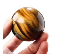 XTVVTODJXT Tiger Eye Stone Crystal Ball Polished Crystal Gemstone Ball Collcetible Ball Sculpture Figurine for Divination Yoga FengShui Decoration,50mm