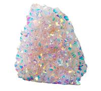 XTVVTODJXT White Crystal Cluster Electroplated Colorful Crystal Cluster White Crystal Raw Stone Ore Home Decoration Demagnetization Ornaments,50~70g