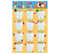 XTVVTODJXT Who Lost a Tooth Poster - Confetti Themed Lost Teeth Chart for, Interactive Classroom Tracking Poster for Kindergarten Elementary Nurse Office Decor(Unframed,12x18inch(30x45cm))