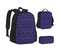 XTWPTOO Haunted Mansion - Juego de mochila escolar 3 en 1 de lona con mochila, bolsas de almuerzo, estuche para estudiantes, adultos, Black, Talla única
