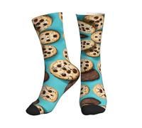 XTYGETY Cookies Food Chocolate Chips Biscuits - Calcetines deportivos transpirables para hombre, calcetines deportivos para correr y mujer, 1 negro., Altoa única