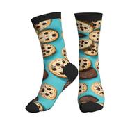 XTYGETY Cookies Food Chocolate Chips Biscuits - Calcetines deportivos transpirables para hombre, calcetines deportivos para correr y mujer, 3 Negro, Altoa única