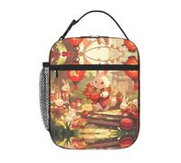 XTYGETY Divertida fiambrera aislada con estampado de conejo de Pascua para mujeres y hombres, bolsas de almuerzo reutilizables para oficina, trabajo, viajes, lonchera