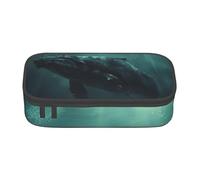 XTYGETY Estuche de tela Oxford con diseño de ballena submarina para lápices, estuche para rotuladores, oficina, universidad, almacenamiento de bolígrafos