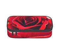XTYGETY Estuche de tela Oxford con diseño de rosa roja para lápices, rotuladores, oficina, universidad, almacenamiento de bolígrafos