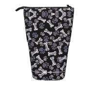 XTYGETY Estuche telescópico de tela Oxford con diseño de pata de perro y cachorro, estuche para lápices, práctico y versátil