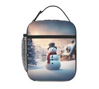 XTYGETY Fiambrera aislada con estampado de muñeco de nieve para mujeres y hombres, reutilizable, para oficina, trabajo, viajes, lonchera