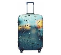 XTYGETY Funda protectora de equipaje con estampado de gotas de lluvia sobre vidrio, para maletas de 18 a 32 pulgadas, artículos esenciales de viaje, Black, XL