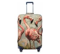 XTYGETY Funda protectora para maleta con estampado de cuatro flamencos, se adapta a maletas de 18 a 32 pulgadas, artículos esenciales de viaje, Black, S
