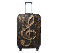 XTYGETY Funda protectora para maleta, con estampado de símbolo de música, se adapta a maletas de 18 a 32 pulgadas, artículos esenciales de viaje, Black, M