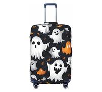 XTYGETY Funda protectora para maleta, diseño de fantasmas blancos de Halloween, para maletas de 18 a 32 pulgadas, artículos esenciales de viaje, Black, M