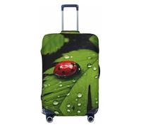 XTYGETY Funda protectora para maleta, diseño de hojas y mariquitas, se adapta a maletas de 18 a 32 pulgadas, artículos esenciales de viaje, Black, XL