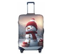 XTYGETY Funda protectora para maleta, diseño de muñeco de nieve con texto en inglés "Merry Christmas", se adapta a maletas de 18 a 32 pulgadas, artículos esenciales de viaje, Black, M