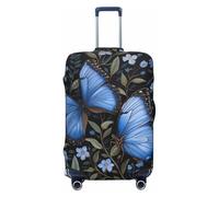 XTYGETY Funda protectora para maletas de 18 a 32 pulgadas, con estampado de mariposas azules, Black, L