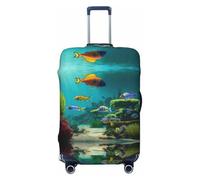XTYGETY Funda protectora para maletas de 18 a 32 pulgadas, con estampado de peces azules, Black, XL