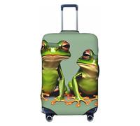 XTYGETY Funny Green Frogs 1 - Funda protectora para maleta, funda protectora para maletas de 18 a 32 pulgadas, artículos esenciales de viaje, Black, S
