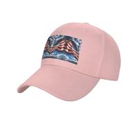 XTYGETY Gorra de béisbol atlética con estampado de la bandera de Estados Unidos 2, gorra de camionero, gorra de sarga de algodón, gorras ajustables para hombres y mujeres, color rosa