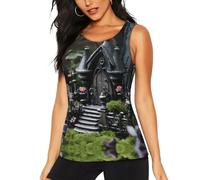 XTYGETY Gothic Fairy Garden01 - Camiseta sin mangas para yoga, correr, gimnasio, entrenamiento, para mujer, Negro, XL