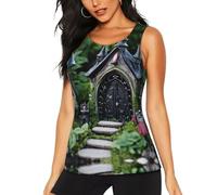 XTYGETY Gothic Fairy Garden04 - Camiseta sin mangas para yoga, correr, gimnasio, entrenamiento, para mujer, Negro, S