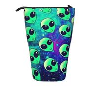 XTYGETY Green Aliens - Estuche telescópico de tela Oxford para lápices, práctico y versátil