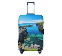 XTYGETY Jeju Island - Funda protectora para maleta, diseño de Corea del Sur, se adapta a maletas de 18 a 32 pulgadas, artículos esenciales de viaje, Black, XL