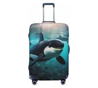 XTYGETY Killer Whales Swim Along - Funda protectora para maleta de 18 a 32 pulgadas, esencial para viaje, Black, M