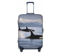 XTYGETY Killer Whales Swim Along - Funda protectora para maleta de 18 a 32 pulgadas, esencial para viaje, Black, S