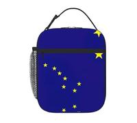 XTYGETY Lonchera aislada con estampado de bandera del estado de Alaska para mujeres y hombres, reutilizable, para oficina, trabajo, viajes, lonchera
