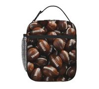 XTYGETY Lonchera aislada con estampado de pila de balones de fútbol para mujeres y hombres, reutilizable, para oficina, trabajo, viajes, lonchera