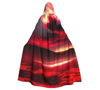 XTYGETY Red Sky At Night - Capa unisex con capucha para Halloween, disfraz de mago de la parca