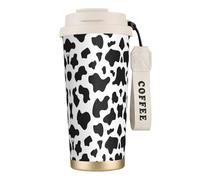 XTYGETY Taza de viaje de acero inoxidable con estampado de leopardo en blanco y negro, vaso aislado para bebidas frías y calientes