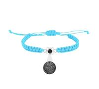 Xtyggoi Pulsera personalizada de proyección de fotos Pulseras personalizadas con colgante de corazón Parejas Te quiero Pulseras trenzadas Joyas para mujeres Hombres