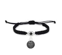 Xtyggoi Pulsera personalizada de proyección de fotos Pulseras personalizadas con colgante de corazón Parejas Te quiero Pulseras trenzadas Joyas para mujeres Hombres