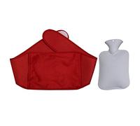 XTYPE 1 juego de bolsa de botella de agua caliente con funda de cintura de felpa para aliviar el dolor, bolsa de cintura cálida para el estómago, envoltura de banda de calentamiento abdominal (color: rojo)