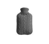 XTYPE Botella de agua caliente de 2000 ml de color sólido PVC silicona termo cubierta de punto suave extraíble y lavable suministros de calentador de manos de invierno (color: gris)