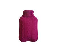 XTYPE Botella de agua caliente de 2000 ml de color sólido PVC silicona termo cubierta de punto suave extraíble y lavable suministros de calentador de manos de invierno (color: rojo)