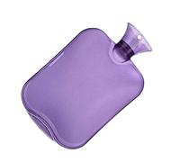 XTYPE Botella de agua caliente de goma gruesa y transparente de alta densidad llena de agua a prueba de explosiones (color: morado)