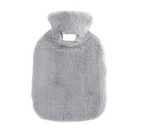 XTYPE Botella de agua caliente de invierno de goma natural pura acogedora cubierta gris espalda cuello cintura cama cálida (color: A)
