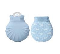 XTYPE Botella de agua caliente de silicona con carcasa para estudiantes calentador de manos simple bolsa de agua caliente mini palacio cálido a prueba de explosiones (color: rosa)