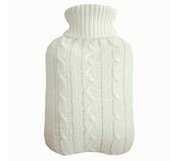 XTYPE Funda de punto para botella de agua caliente de invierno, bolsa suave para calentar las manos, color gris y blanco, protector de calentador (color: Bianco)