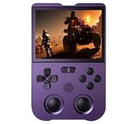 XU10 - Consola de juegos portátil con 10,000 juegos integrados, pantalla IPS de 3.5 pulgadas, sistema Linux RK3326S Chips Consola de juegos retro nostálgica portátil - 64G (morado)