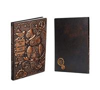XUAN A5 Libreta Bonita Cuero, Diario de viaje Niño Niñas Tapa Dura Cuaderno Rayas Piel Sintética Travel Journal Notebook lined Ideas Regalo Navidad Hombre Mujer Adultos, Página Rayadas 3D Búho Cobre