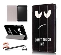 Xuanbeier Funda Compatible con Samsung Galaxy Tab A 10.1 SM-T580 T585 (Tab A6) con Soporte Función Auto-Sueño/Estela,Don't Touch