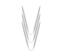 Xuancai 3 agujas de tejer de acero inoxidable con alambre de 2 mm/2,5 mm/3,5 mm/4 mm/4,5 mm/5 mm para principiantes, juego de agujas de acero circulares rectas