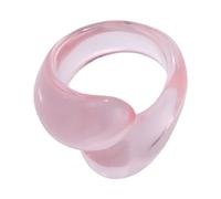 Xuancai Anillos acrílicos coloridos de doble gota, hechos a mano, accesorios de declaración para mujeres, accesorios de fiesta, accesorio de dedo cómodo de llevar, talla única, como se describe, como